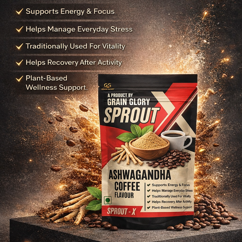 Ashwagandha Coffee Flavour Wellness Powder | Natural Stress Relief & Daily Energy